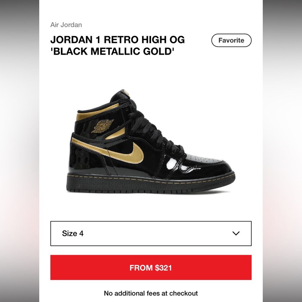 Jordan 1 Retro High
Black Metallic Gold (2020)